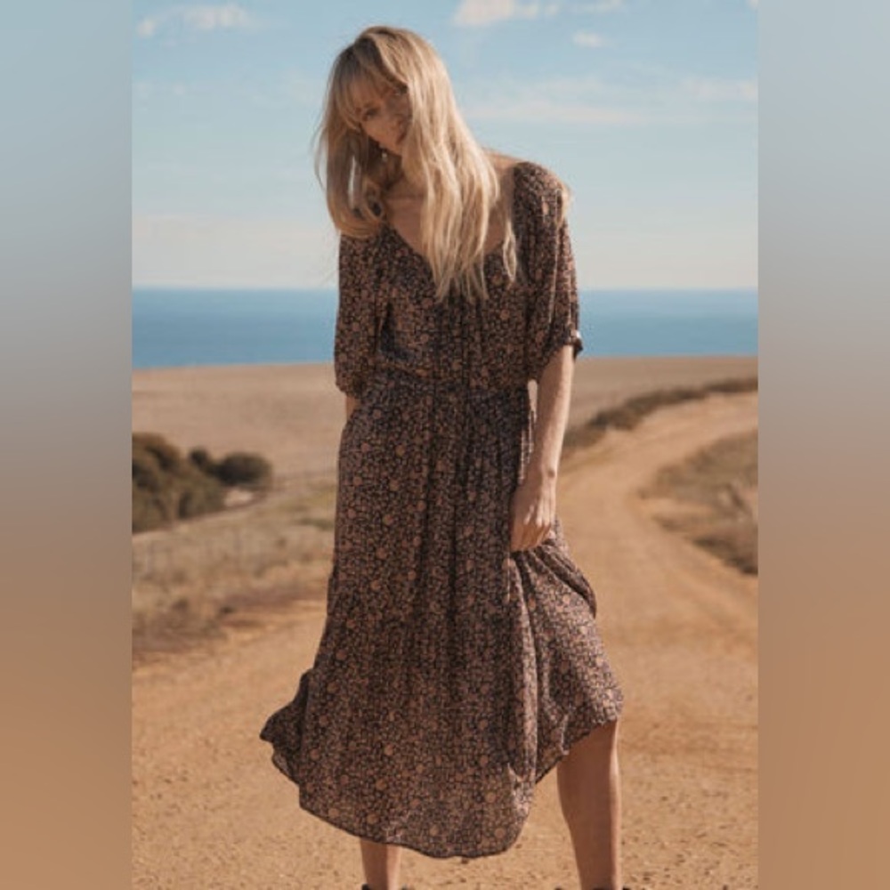 Auguste Eva Maja Midi Dress Black
